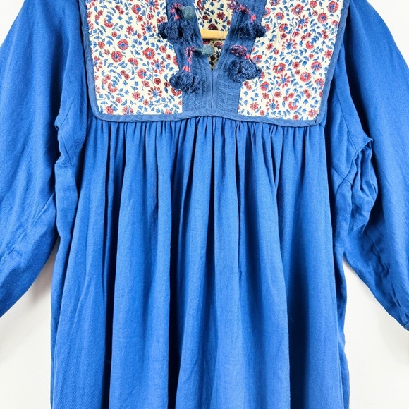 MATTA 100% cotton beautiful blue quilted midi dress NWT - Picture 8 of 15